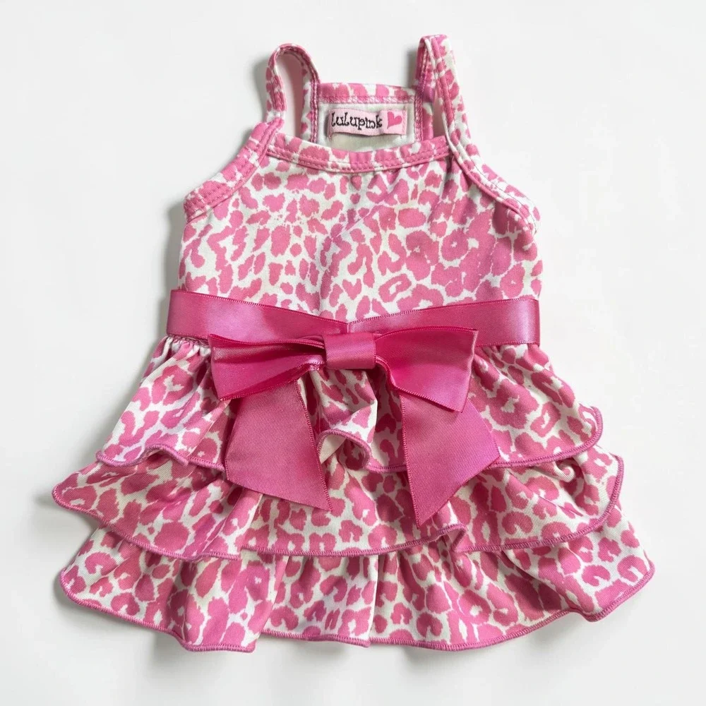 Lulupink Dog Clothes Bundle 4pc Small XS Sweaters Dresses Leopard Stripe Purple